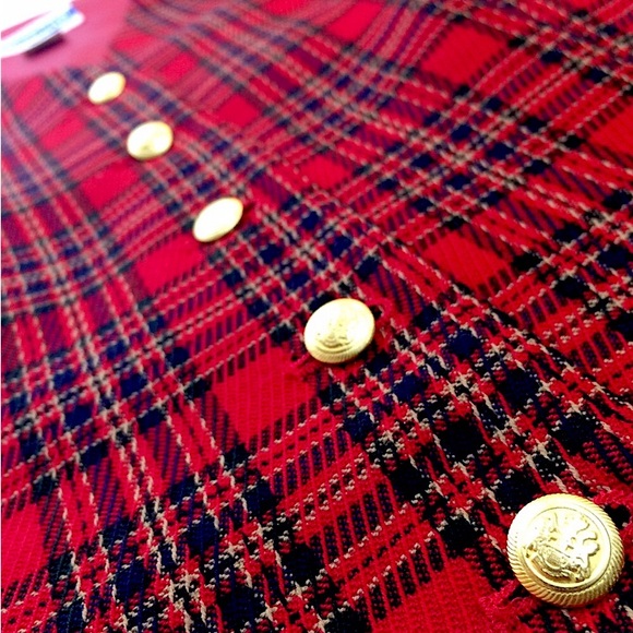 Pendleton tartan red plaid: 100% virgin wool vest - Picture 3 of 6